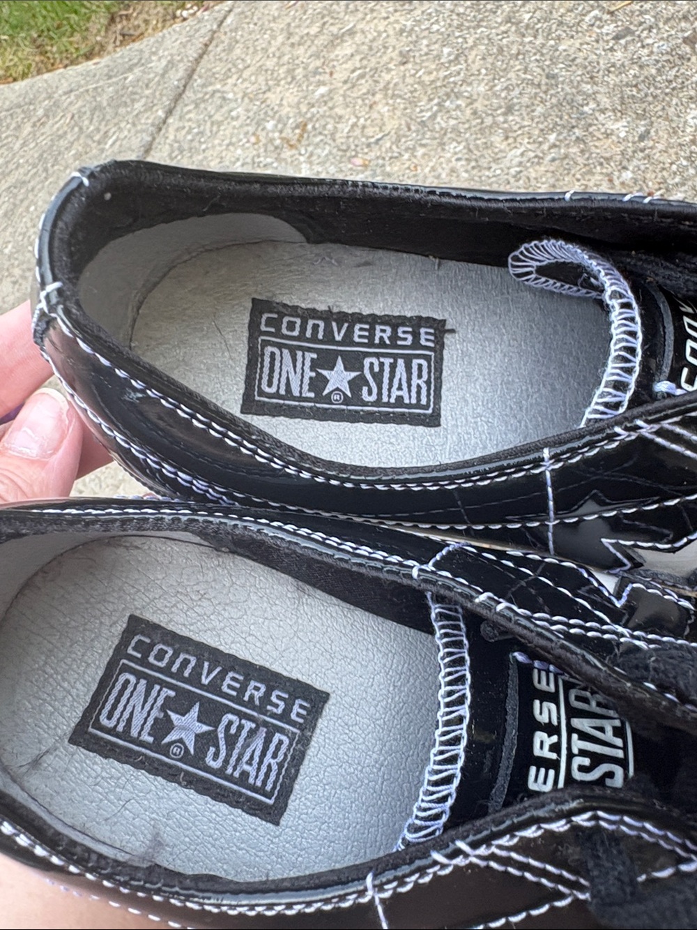 Converse Black Patent One Star Low Top Sneakers - Picture 3 of 8